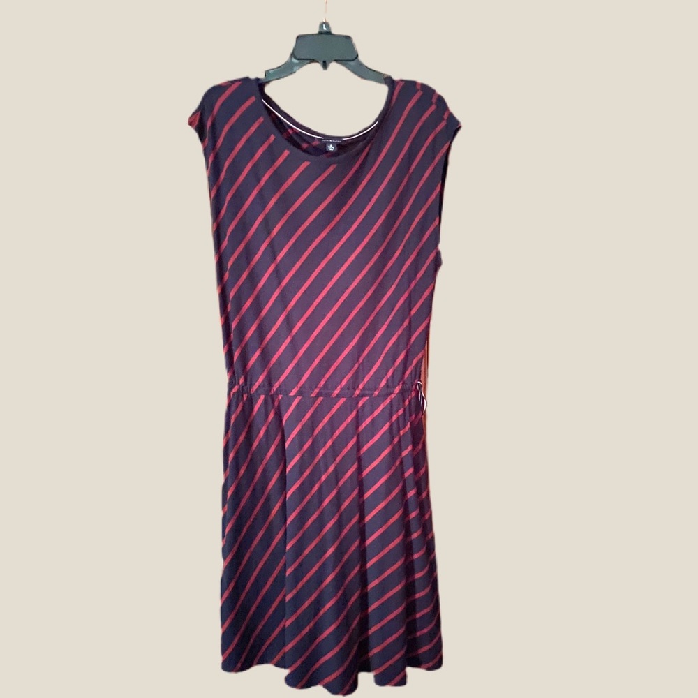 Tommy Hilfiger Navy and Red Striped Dress